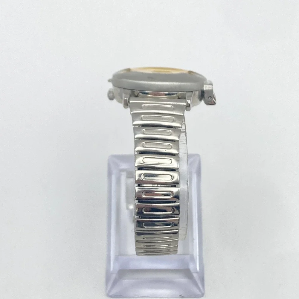 Accutime Hidden Dial Women's Watch Monkey Silver Tone Stretch Band New Battery